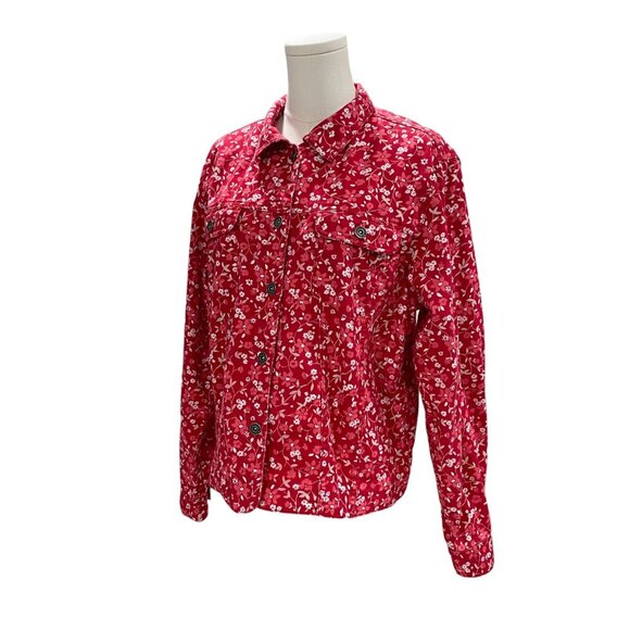 Vintage Christopher Banks Red Pink Floral Jacket Cottagecore Spring Modest M - Picture 6 of 11